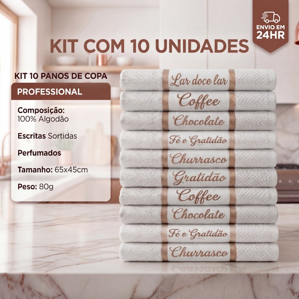 Kit 10 Panos de Prato Copa Perfumados 45x70  Jacquard Atoalhado Toalha De Cozinha Pacote Fechado em Oferta na Shopee