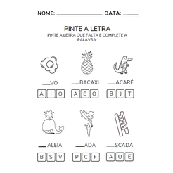 Kit 100 atividades infantil Pedagógica Variadas Folha a4 inteira