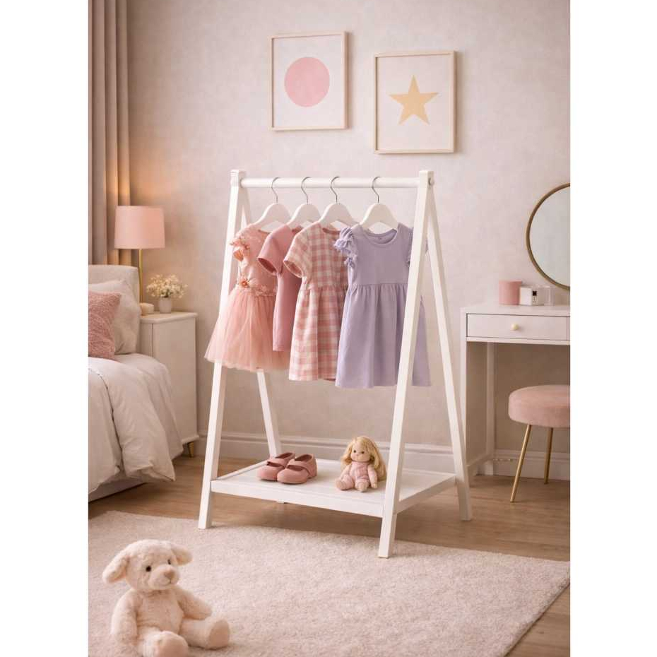 Cabideiro Infantil de MDF Branca – Design Minimalista e Funcional