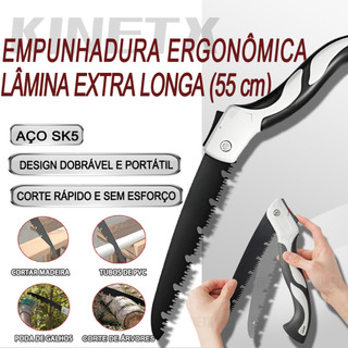 Serrote de Poda Dobrável Profissional SK5 Aço para Jardinagem e Acampamento 3T Dentes de Corte Rápido