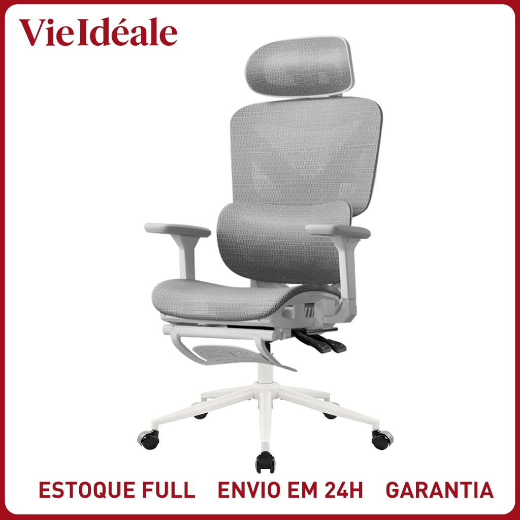 Cadeira Gamer/Home Office Ajustável com Pé, Braço 6D, Suporte Lombar e Cabeça - Ergonômica para Estudo e Trabalho, 150kg