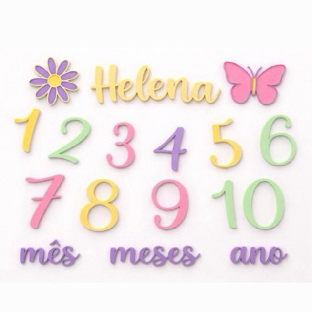 kit mêsversário 3d pla cenário para fotos mês meses e ano