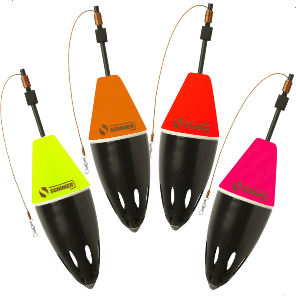 Kit 4 Boias Cevadeira 55g Tamba Pacu Pesqueiro Copo Cesto Arremesso Longo Alta Visibilidade Point Pro Summer