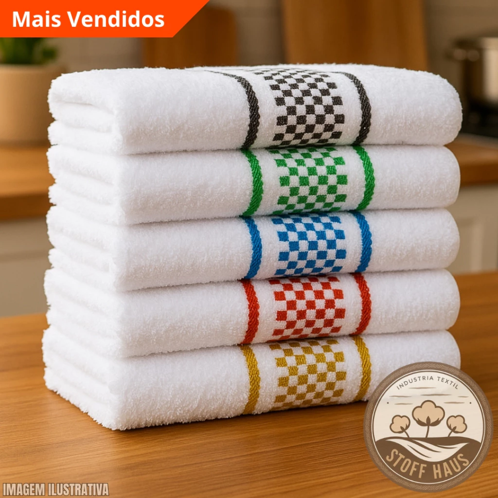 Super Kit 10 / 05 Panos de Prato/Copa Premium 100% Algodão Atoalhada Felpuda Grande Toalha Cozinha — imagem 1
