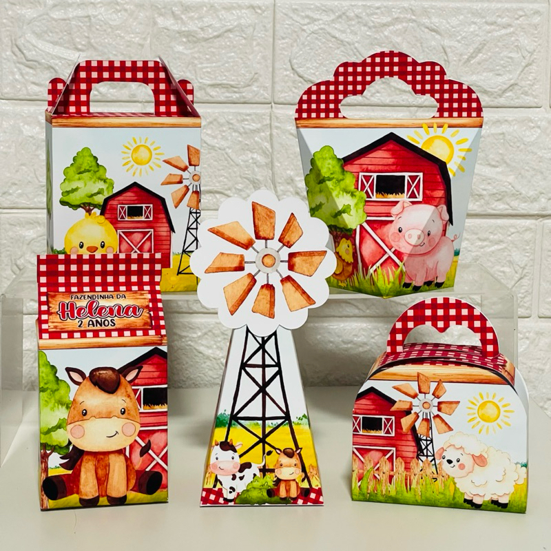 Personalizados FAZENDINHA, caixinhas personalizadas fazendinha, milk, lembrancinhas (PEGUE E MONTE)