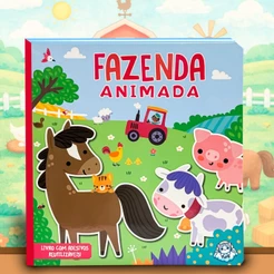 Livro Infantil Adesivos Cenários 3D para Montar e Decorar Adesivos Reutilizáveis Fofinhos Fazenda Espiral Grande