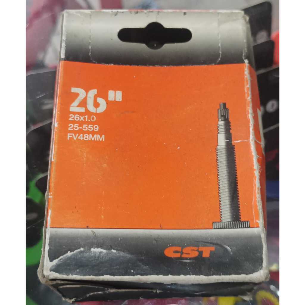 Câmara de Ar para Bicicleta MTB CST, Aro 26 x 1,0, 25-559, FV48MM - lote antigo.