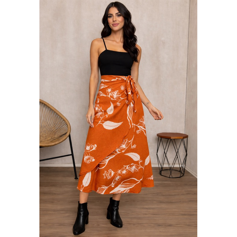 Saia Longa estampado Zig Zag Pareo
