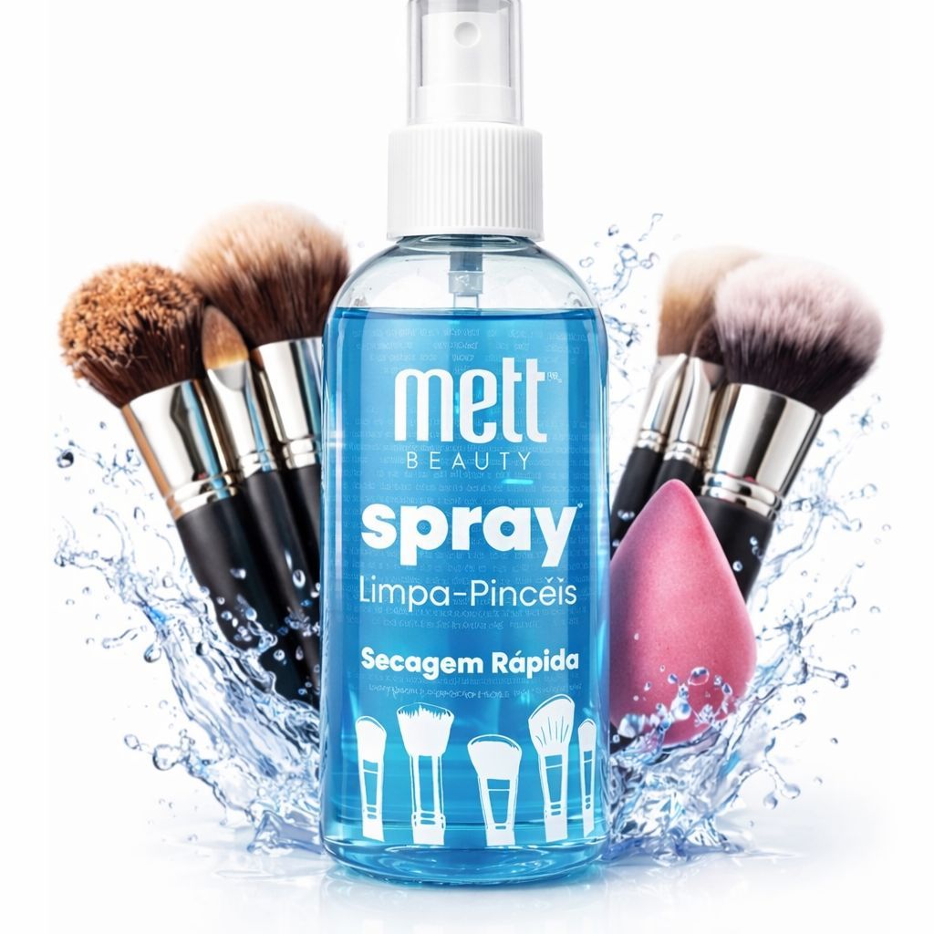 Limpa Pincéis Maquiagem Spray Higienizador Secagem Rápida Cleaner Brush Limpeza Profunda Removedor Resíduos Cosméticos E