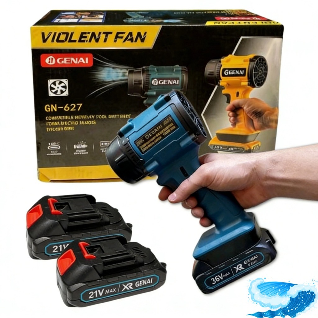 1000W Soprador Turbo portátil Recarregável 2 Baterias Bivolt Forte 21v Soprador Turbo-EMLL