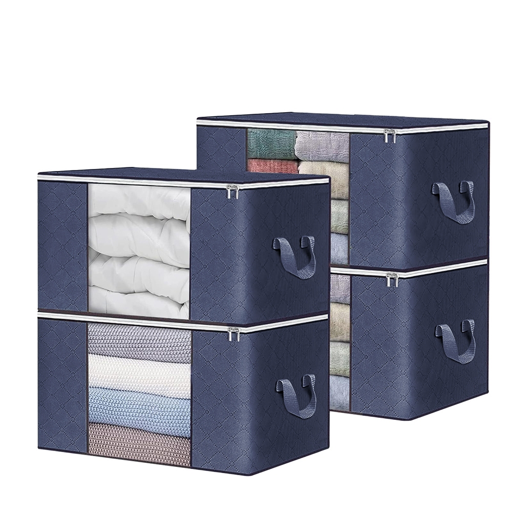 4UN Caixa Saco Organizador Cobertor Edredom Guarda Roupa Armário Anti-Poeira Umidade Insetos Multiuso
