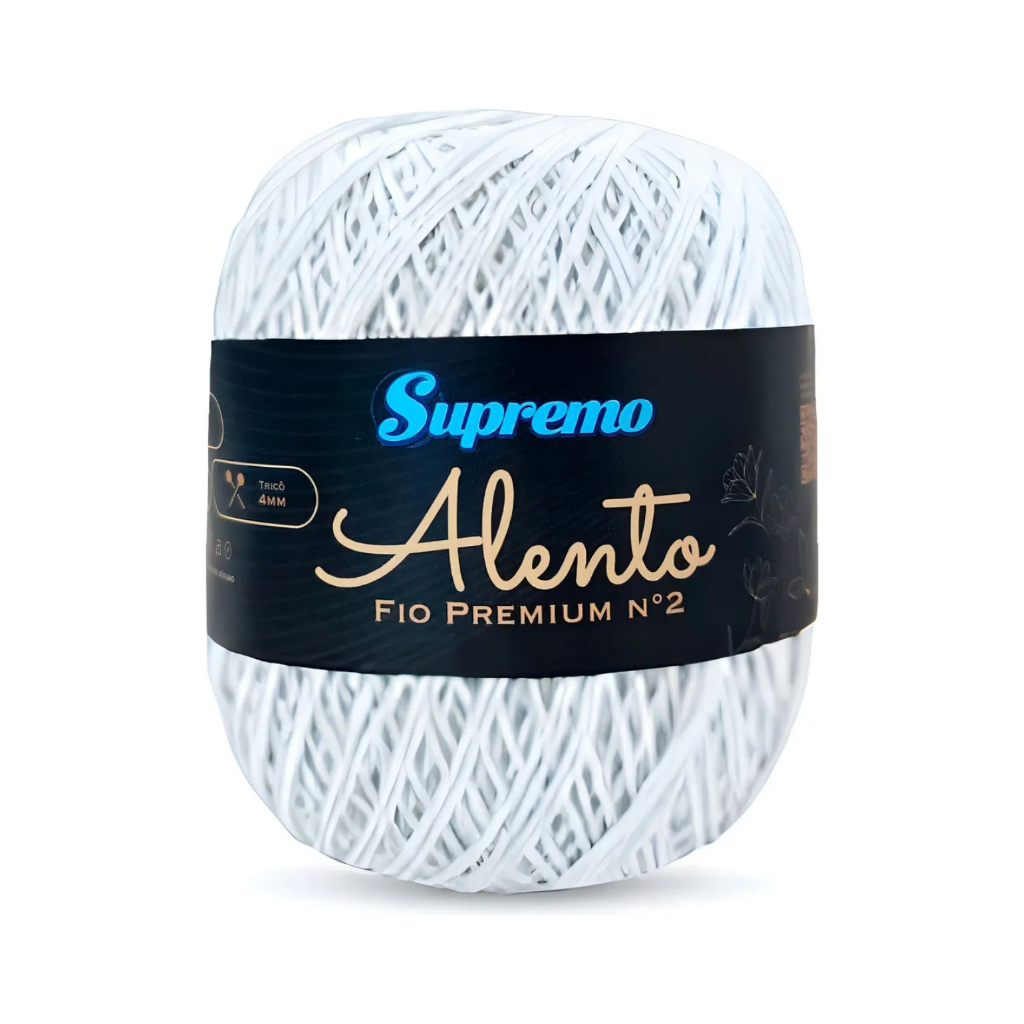 Supremo Fio Alento Nº2 Branco 500m Tex 295 Algodão Equivale ao Anne