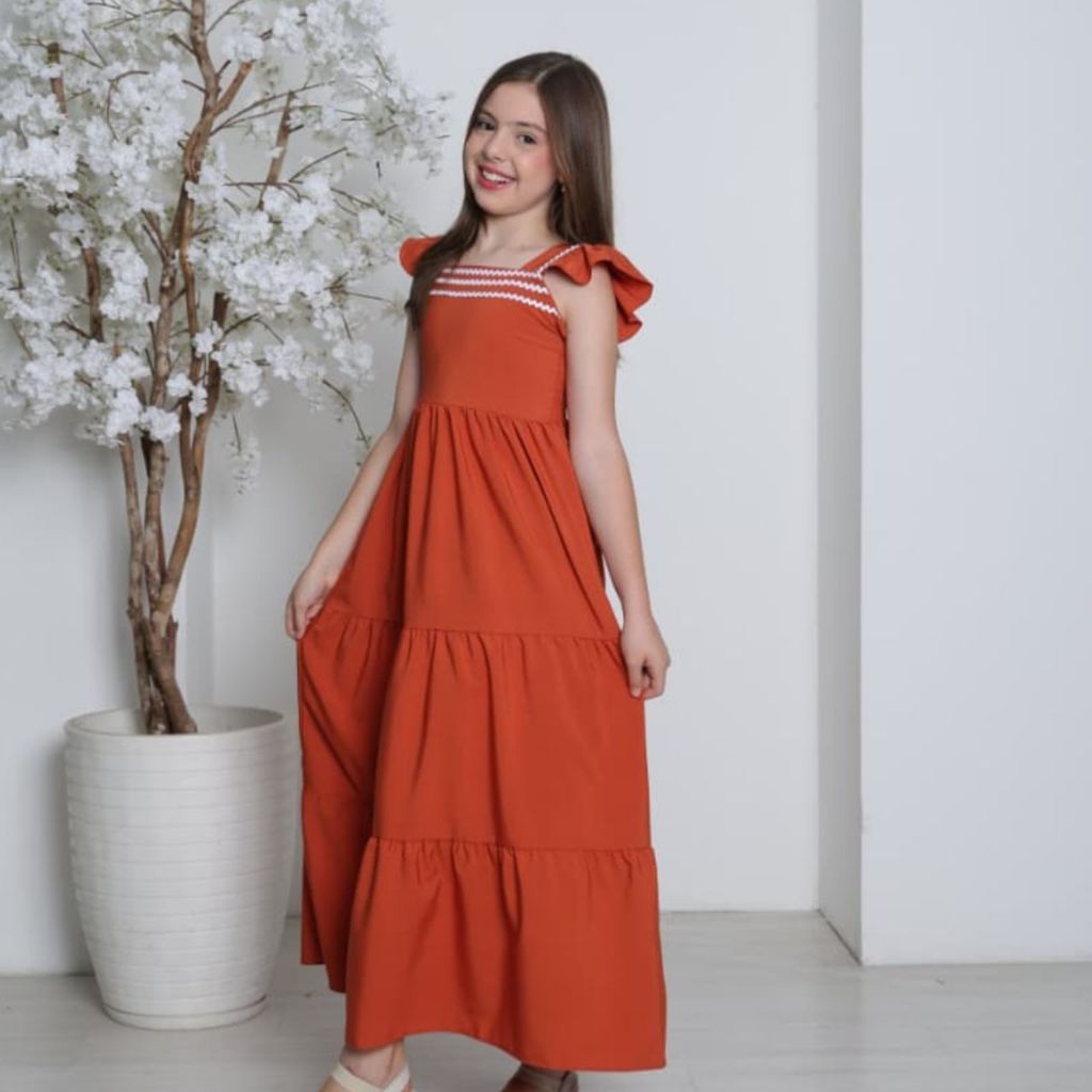 Vestido Infantil Longo Princesa Festa Aniversário Rodado Premium Sianinha em Oferta na Shopee