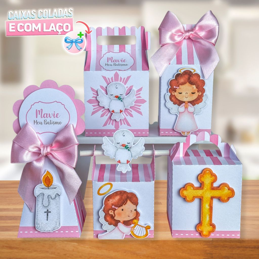 Kit Festa BATIZADO MENINA MENINO | CAIXINHAS PERSONALIZADAS | LEMBRANCINHA INFANTIL | TODOS OS TEMAS
