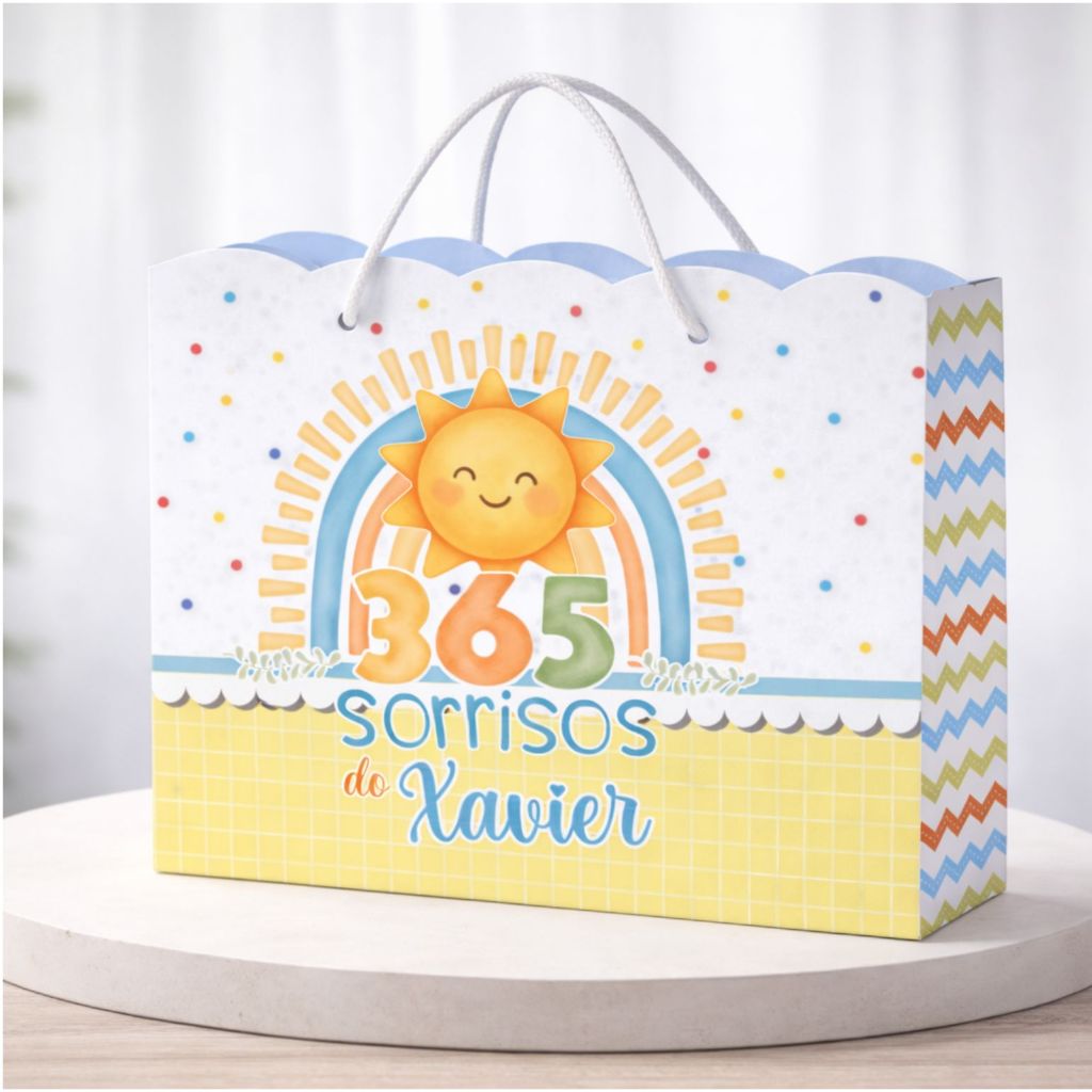 Sacolinha 365 Sorrisos Lembrancinha Personalizada Sacolinha PEGUE E MONTE mimos de aniversário