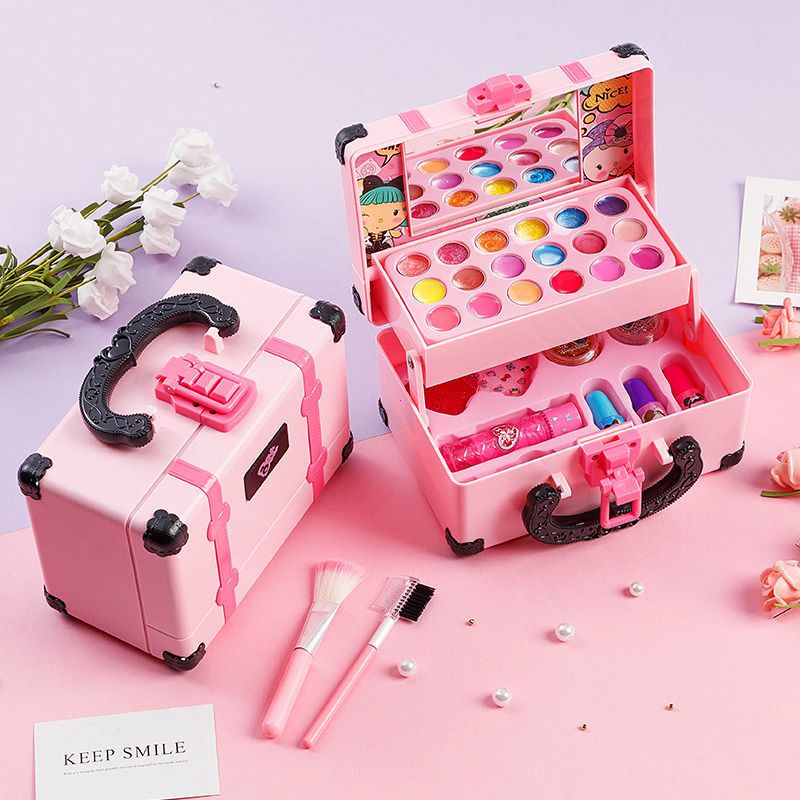 Kit Maquiagem Infantil Profissional Maleta - 18 Cores Sombra,  Água Lavável, Seguro para Crianças, Presente Menina