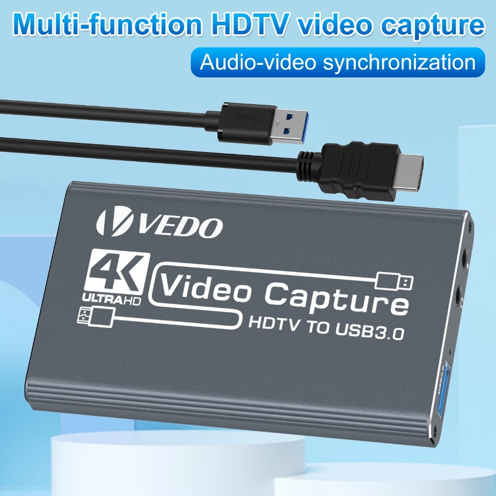 VEDO Placa De Captura HDMI 4K 60fps Para Câmera Filmadora Streaming De Jogos