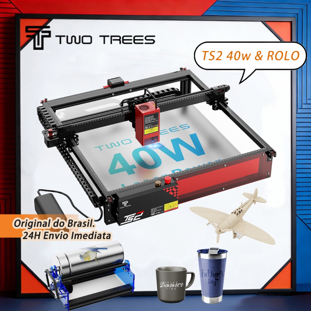 TWOTREES  | Cortadora e gravadora a laser TS2 40W Máquina de gravação CNC de alta velocidade