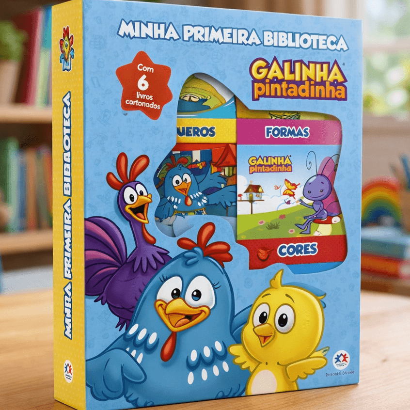 Livro Infantil Galinha Pintadinha Box Kit 6 Livros Bebê Educativo
