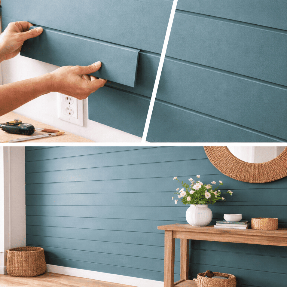 Tiras MDF Ultra Verde 6mm 90x10cm Shiplap/Lambris | Painel Ripado Revestimento Decorativo Madeira