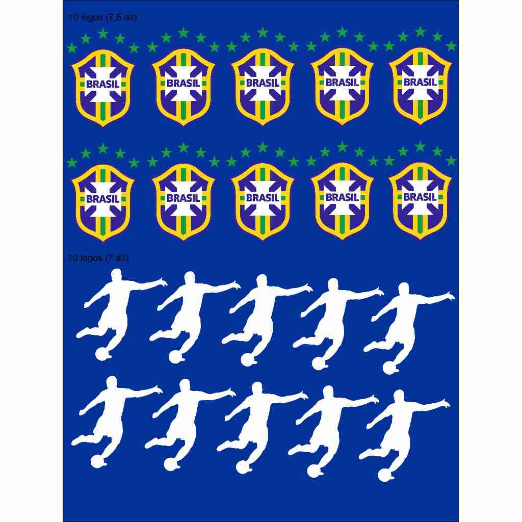 DTF TÊXTIL TERMOCOLANTE *PARA TECIDO* - seleção C/10UNID e C/20UNID (Logo + brasão) (aprox.7CM ALTURA CADA)