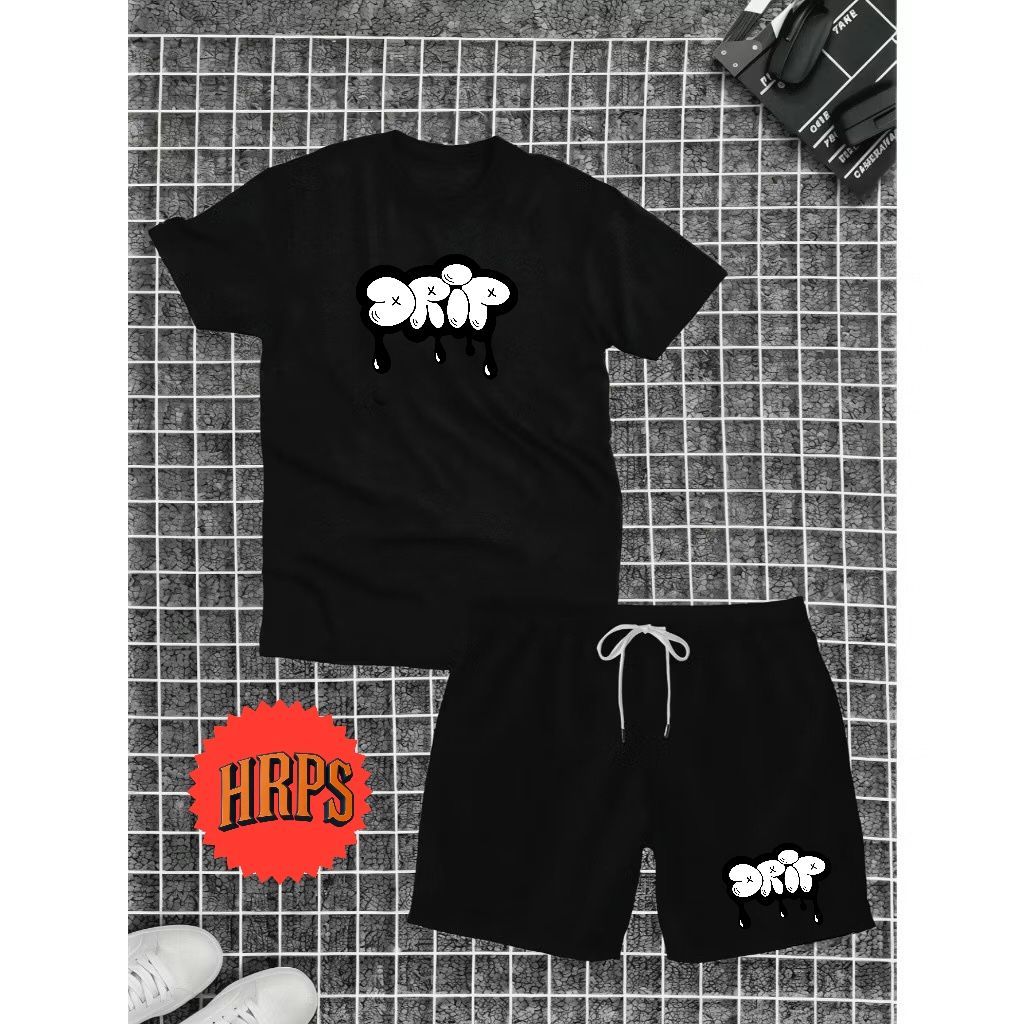 kit oferta camisa masculina proteção ombro a ombro 100% algodão e short tactel bermuda basica com bolsos laterais
