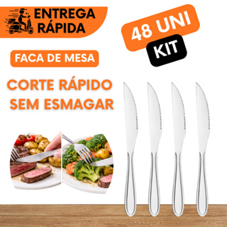 KIT 48 UNIDADE DE FACAS DE CHURRASCO COM CABO DE SERRINHA INOX RESISTENTE DE MESA CHURRASCO ALMOÇO em Oferta na Shopee