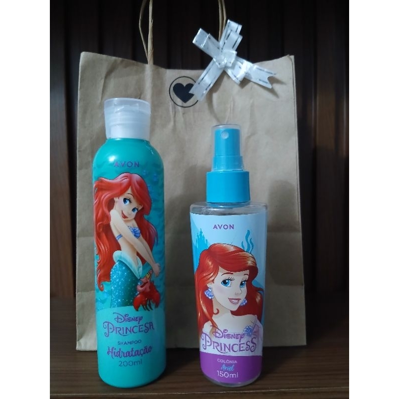 kit Combo 01 Colônia Perfume Infantil Feminino 150ml Shampoo Hidratante 200ml Ariel Avon.