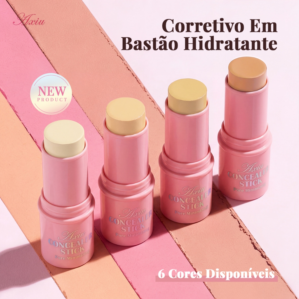 🌸AXIU🌸 iluminador+corretivo cremoso facial corretivo em bastao cobrir olheiras e melasma matte amarelo laranja