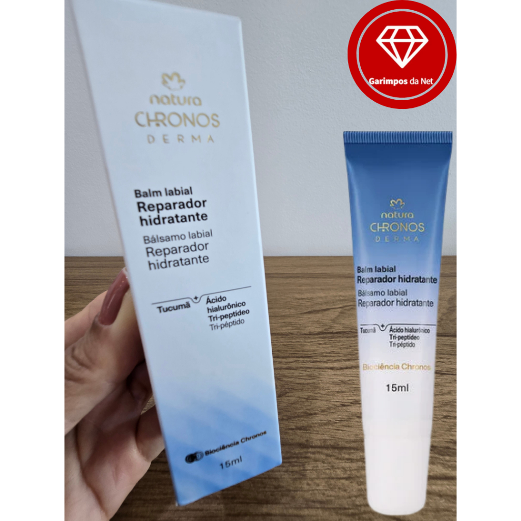 Balm Labial Reparador Hidratante Chronos Derma 15 ml Hidrata imediata e aumento do volume dos lábios
