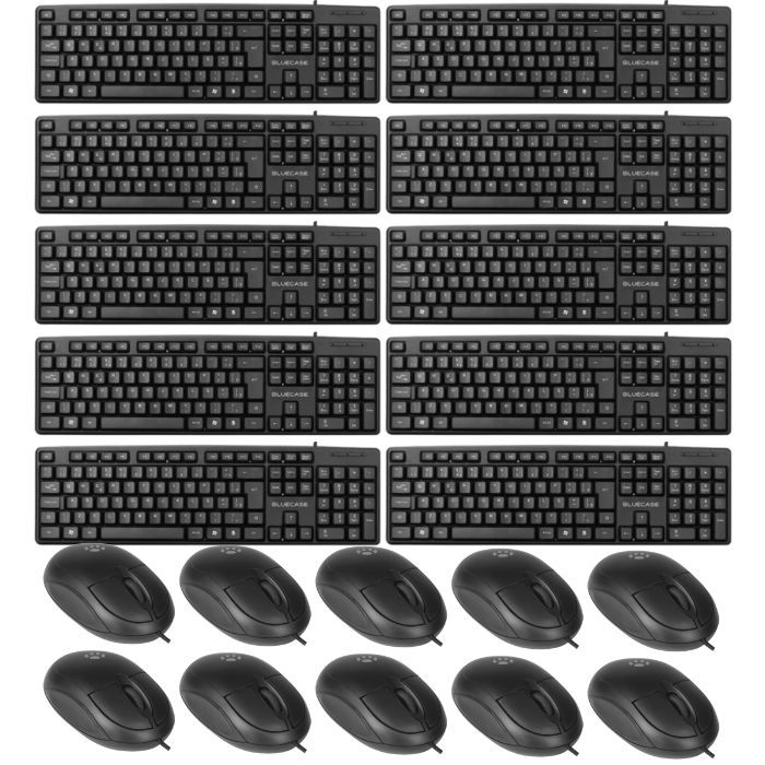 Kit 10, 20 ou 30 Teclados e Mouses com Fio USB Atacado/Revenda Notebook PC Custo beneficio
