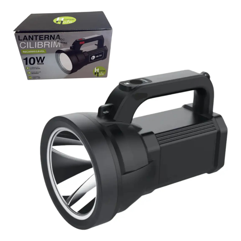 Holofote Lanterna De Led Cilibrim Recarregável Bivolt 3600 Mah Pesca Camping Acampamento Segurança