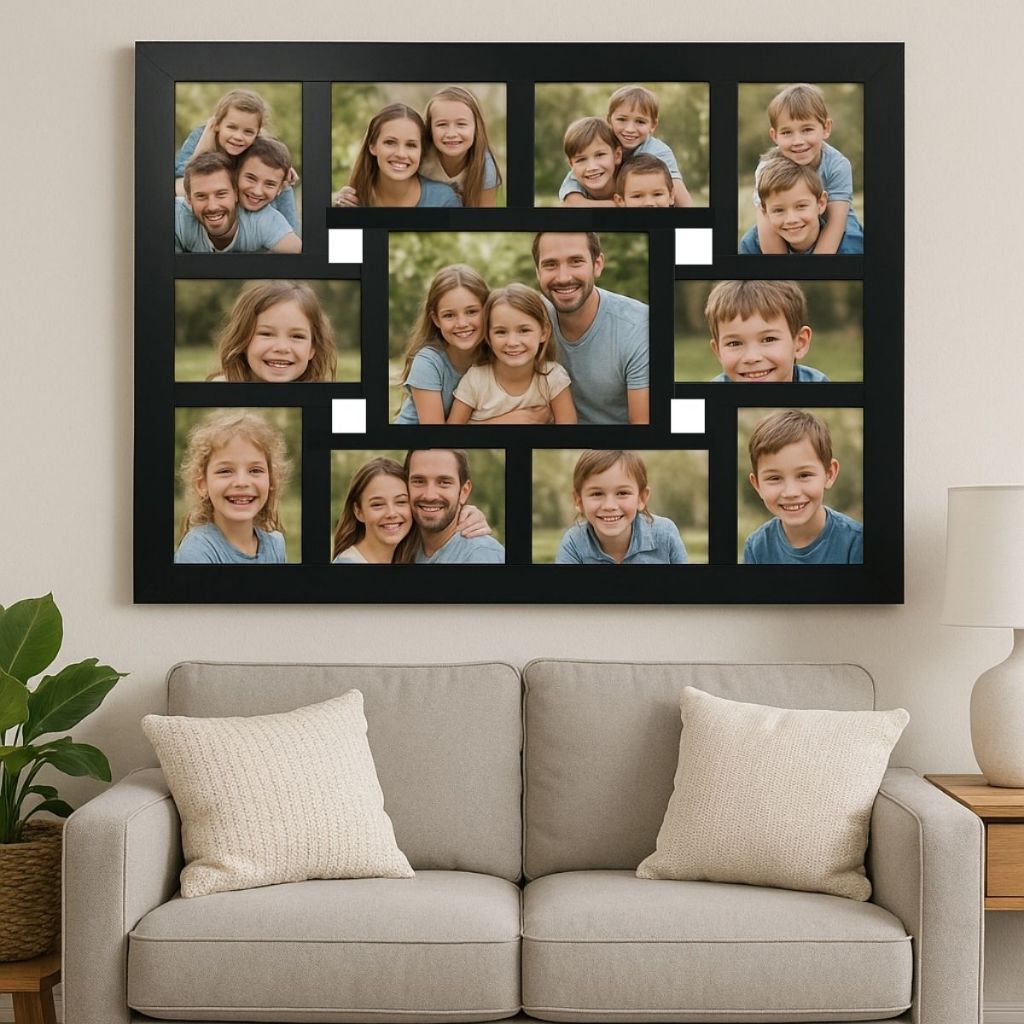 Painel Porta Retrato de Parede 11 Fotos em MDF Quadro Mural decoração para Família Casa escritório