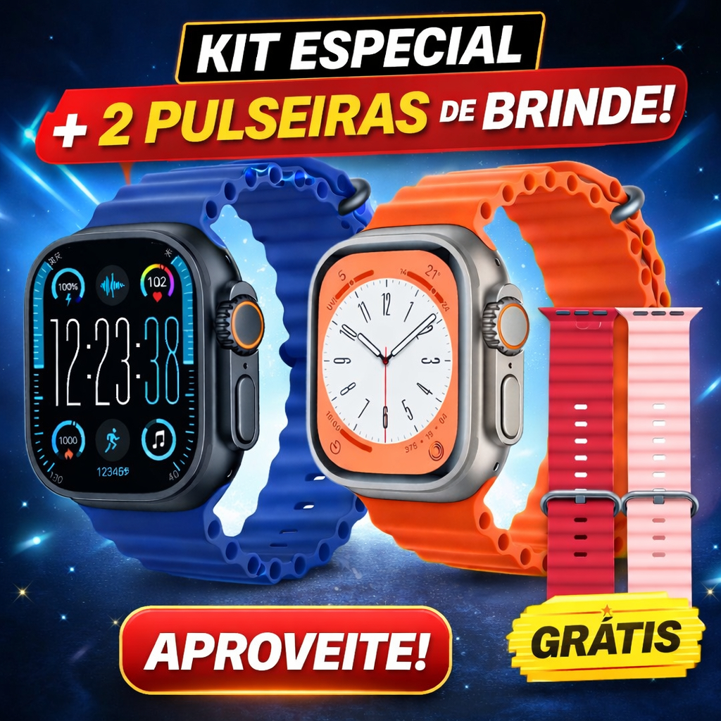 2026 kit Com 2 Relogios  Masculino Feminino Novo T800 Ultra 2 Series 9  Smart Watch Carregador Sem Fio À Prova D'água