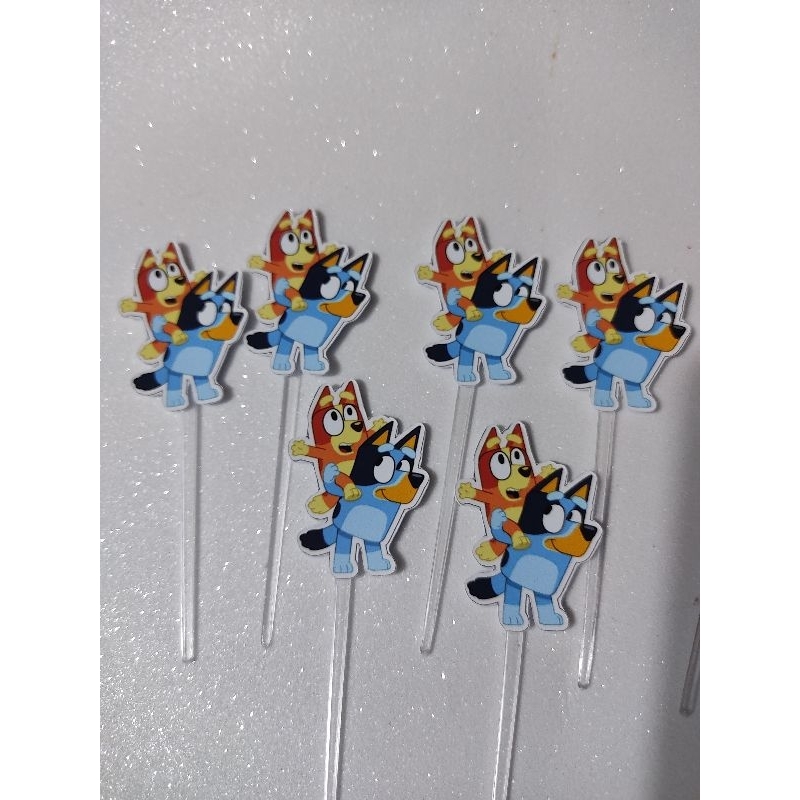 20 unidades - Topper docinho ou cupcake Tema Bluey e Pingo/Decoração festa