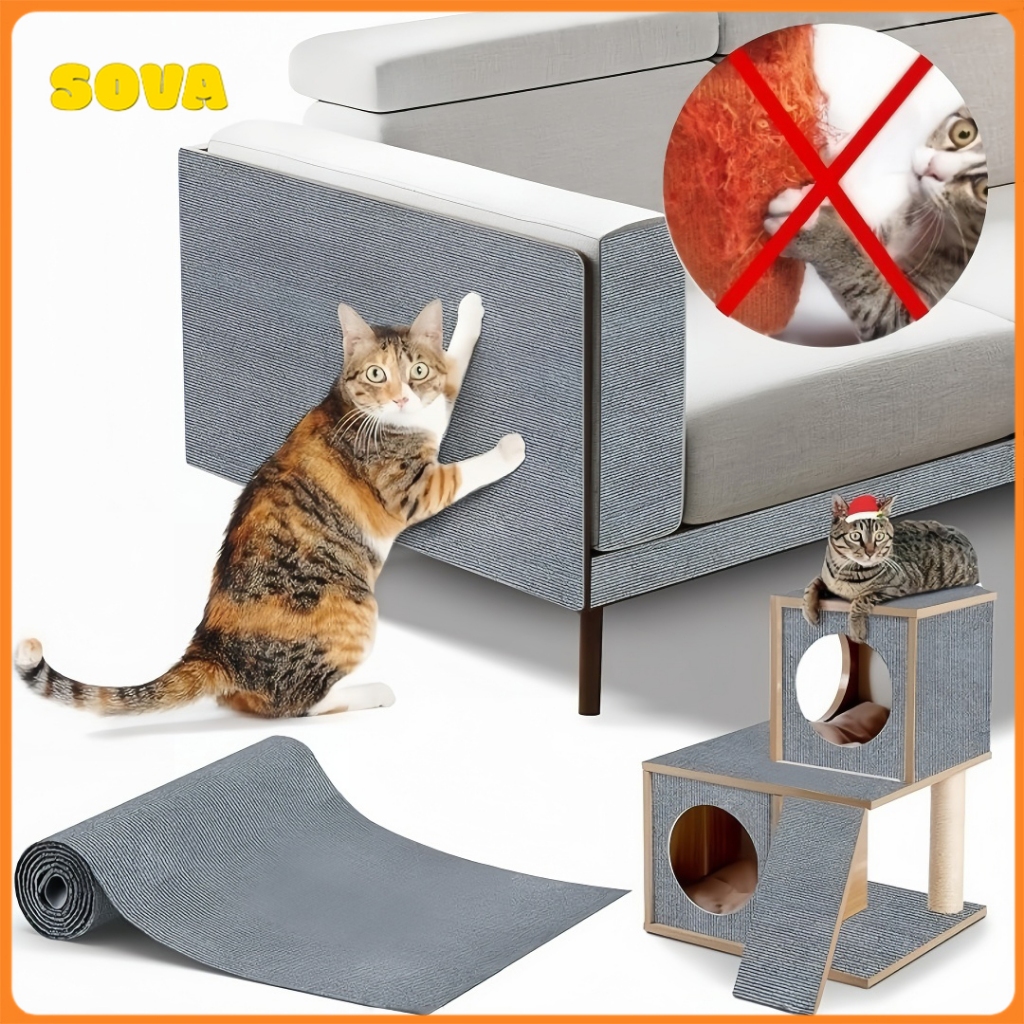 Arranhador Adesivo para Gato Auto-Adesivo Protetor para Sofá e Cama Box - Carpete Premium