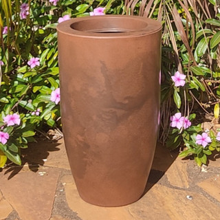 Vaso Planta Sala Coluna Ibiza Cone P Decorativo Liso Marmorizado Luxo 40x24 Resistente