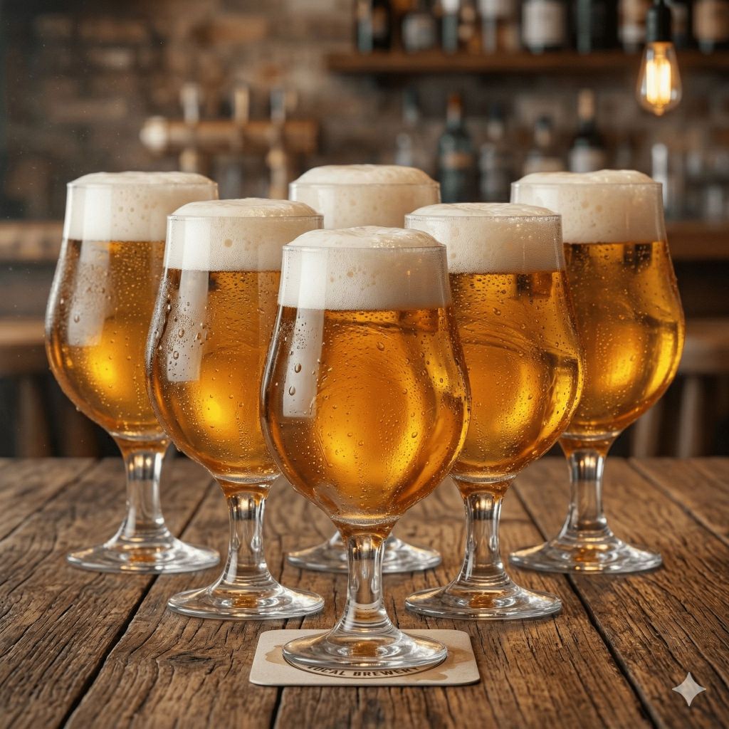 Jogo De Taças De Cerveja De Vidro Belgica 380ml 6 Pcs