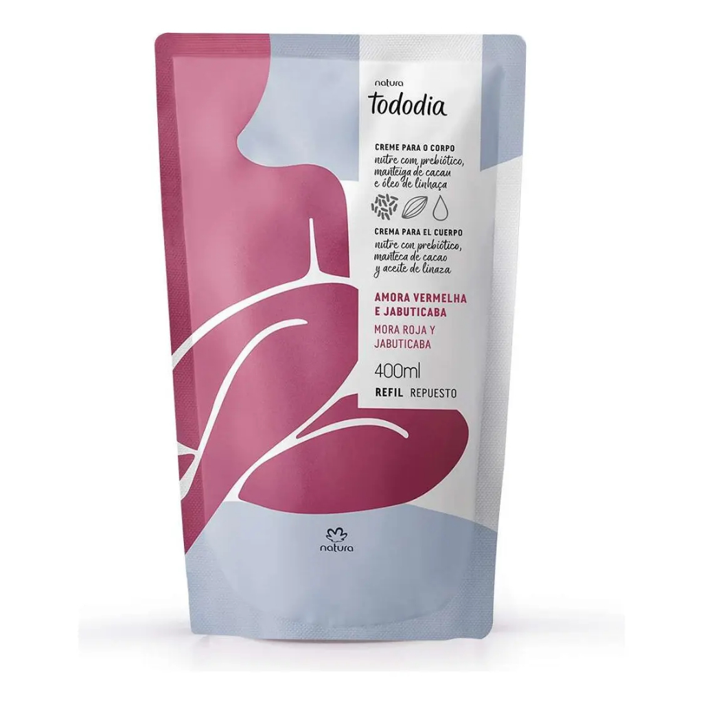 Refil Creme Hidratante Amora Vermelha e Jabuticaba Natura Tododia 400ml