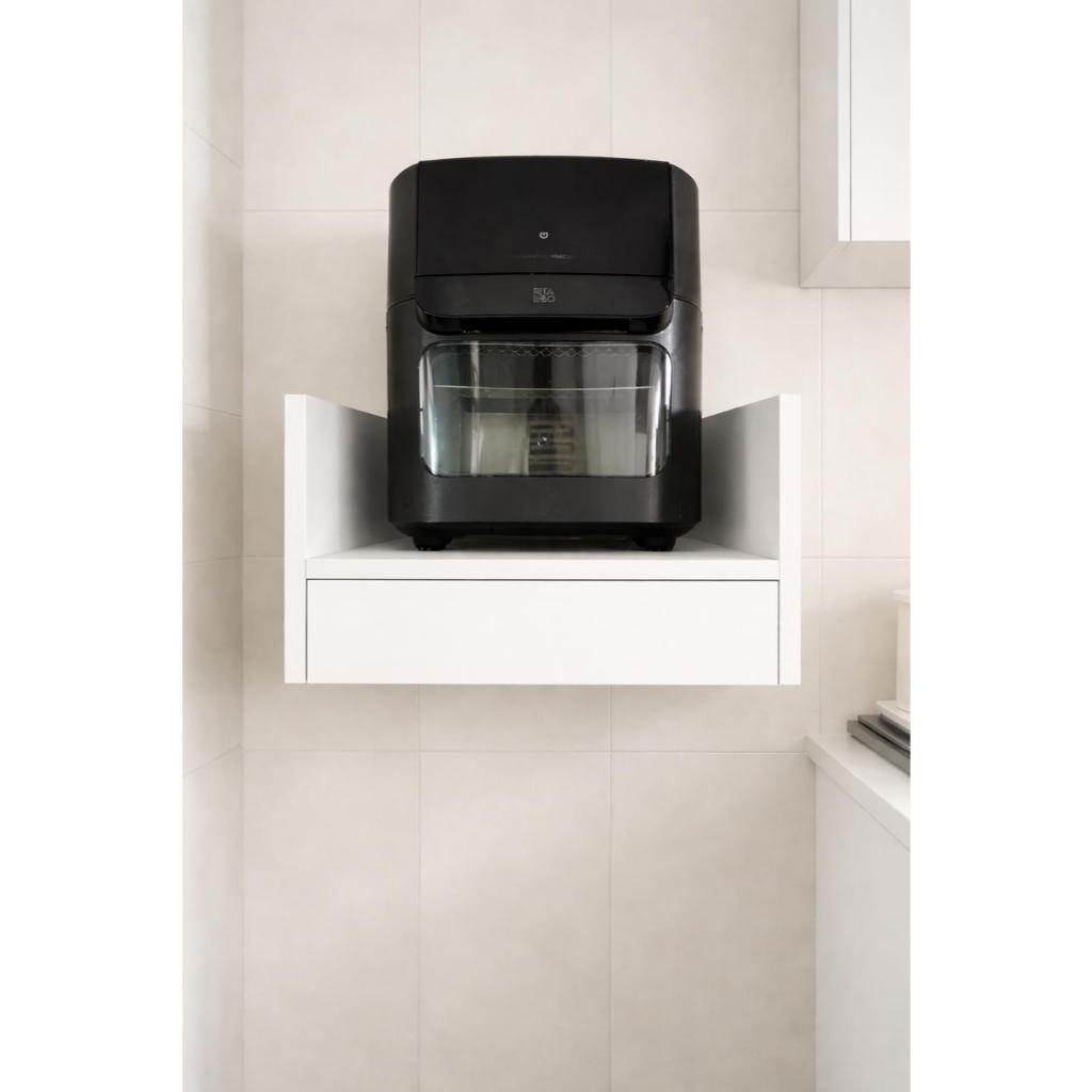 Suporte para  Air Fryer com Gaveta - 100% MDF 18mm/Organizador cozinha 40cm