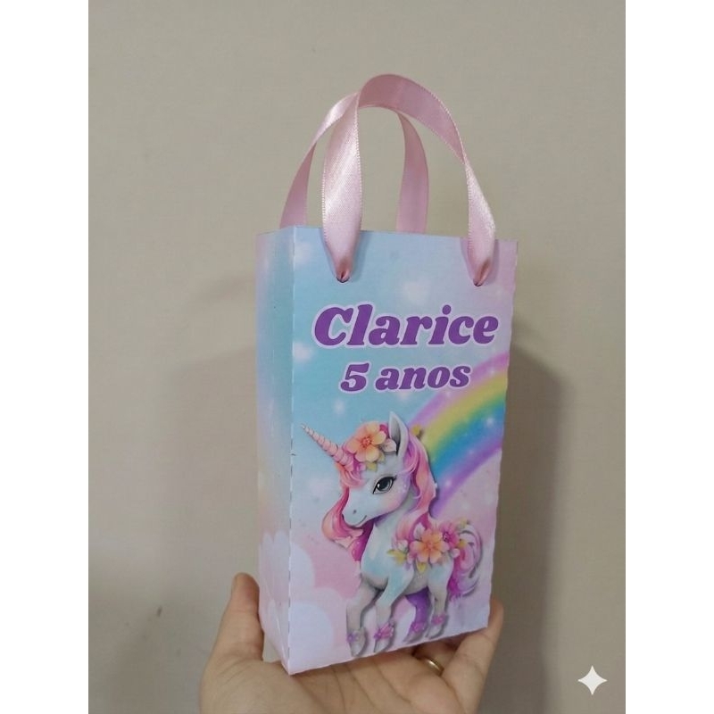 Sacolinha surpresa P UNICÓRNIO PERSONALIZADA ANIVERSÁRIO lembrancinha festa