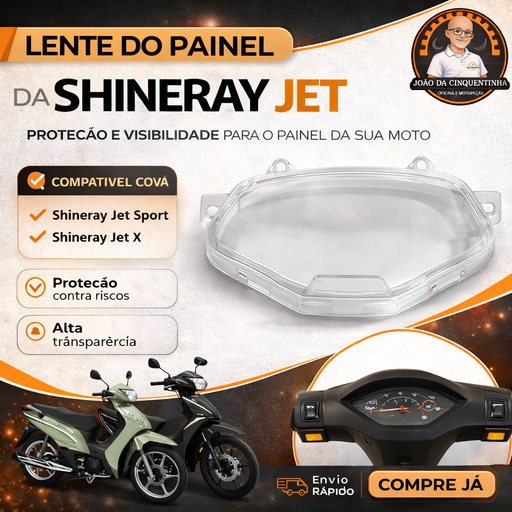Lente do Painel Shineray Jet Sport Jet X 50cc Shineray Jet 125 Acrilico transparente