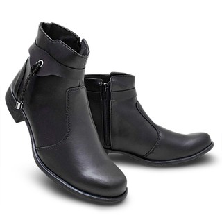 Bota Feminina Coturno Cano Curto com Zípe