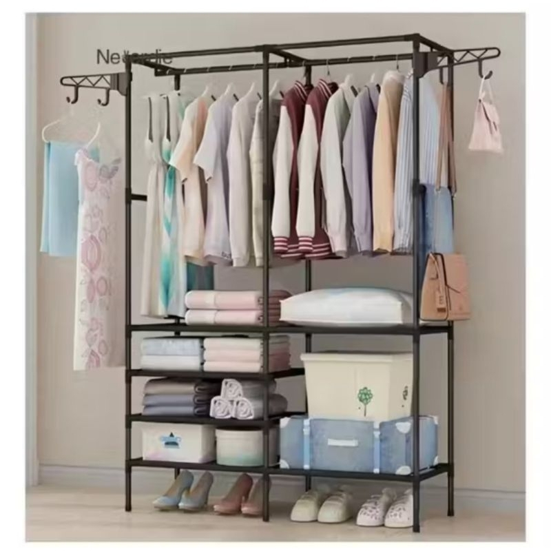 Roupeiro Guarda Roupa Portátil Cabideiro Arara Para Roupa Sapateira Organizador Multiuso