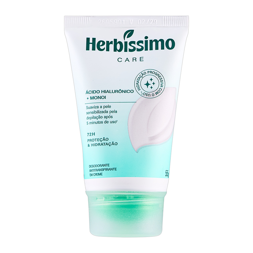 Creme Desodorante Antitranspirante Herbíssimo Care Monoi E Ácido Hialurônico 55g