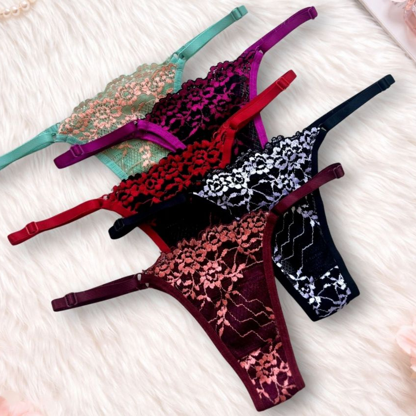 Kit 10 Calcinha Feminina Renda Bordada Com Regulagem Confortável Lingerie Promoção