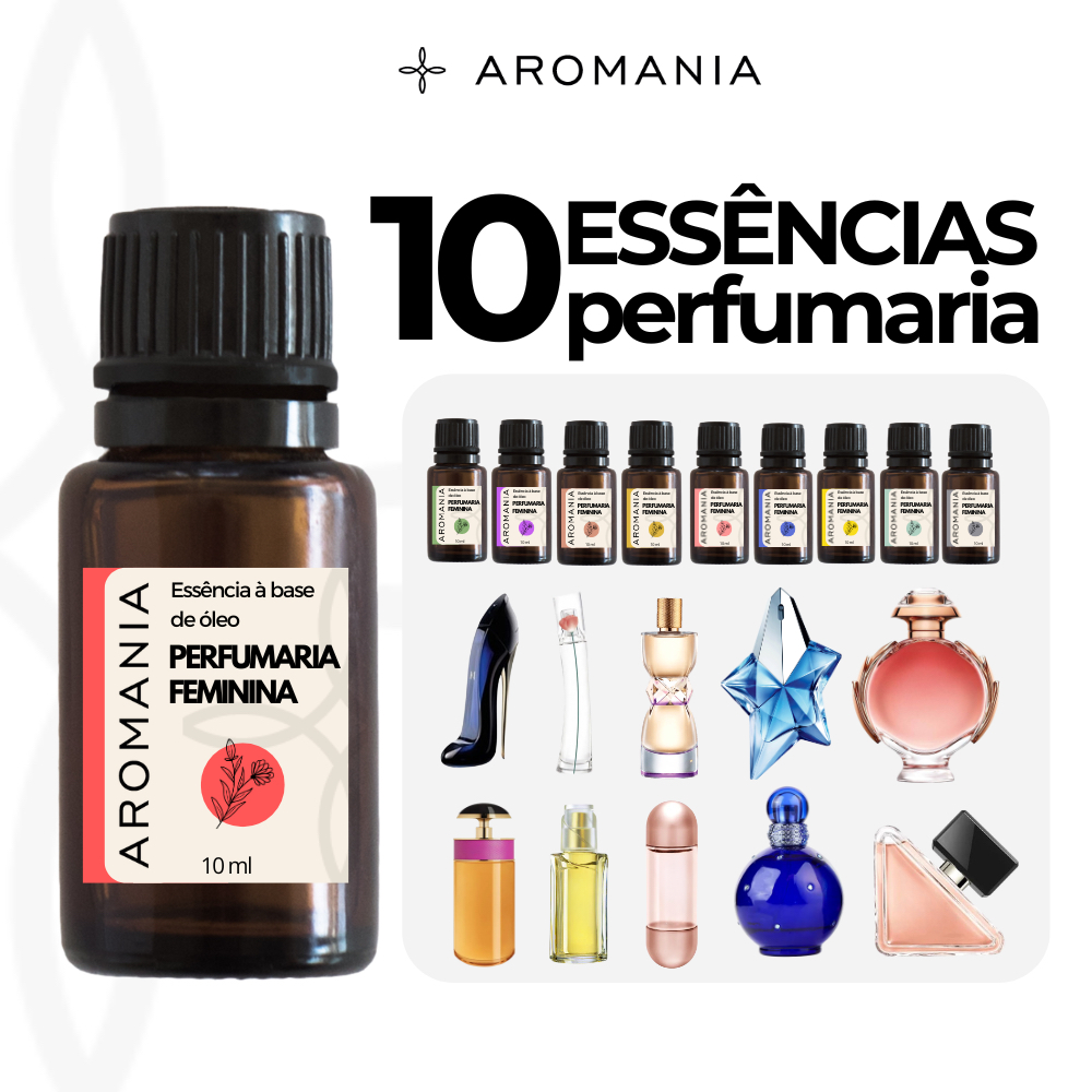 Kit 10 Essências Perfume Importado 10ml Concentrada Base Oleosa Masculina e Feminina