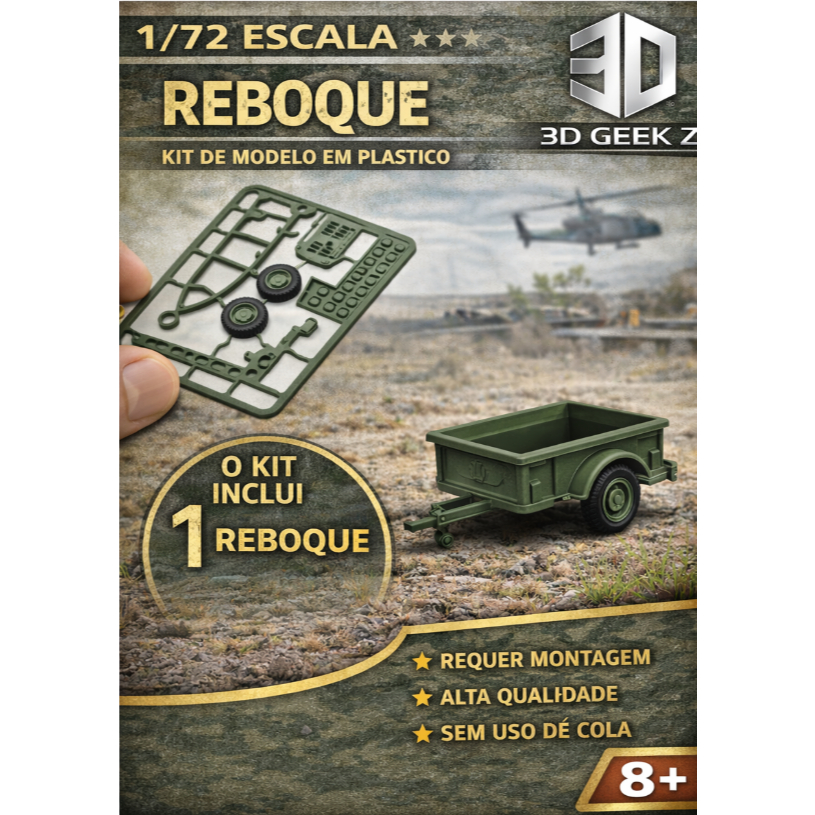 Kit Plastimodelismo Reboque Exército Escala 1/72