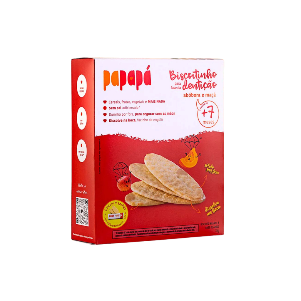 Biscoito Papapá Abóbora E Maçã Sem Glúten 36g