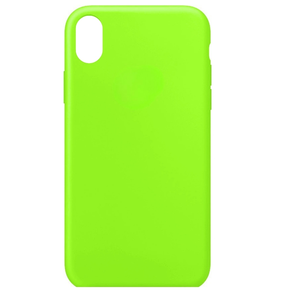 Capinha Verde Lima Para Iphone XR Fechada nas Laterais Case Aveludada e Silicone Proteção